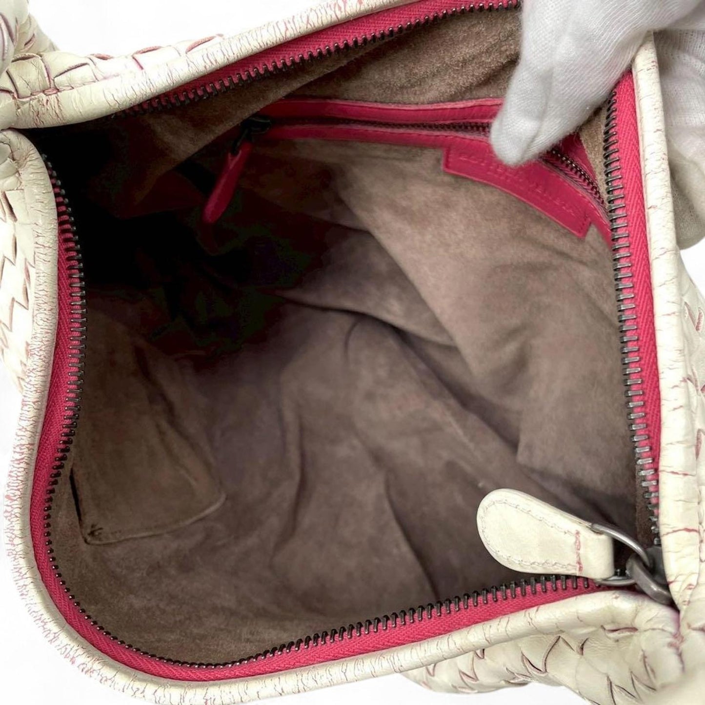 Bottega Veneta - Intrecciato White Leather Hobo Bag