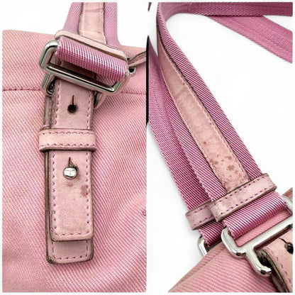Saint Laurent - Pink Canvas Tote Bag Leather Trim