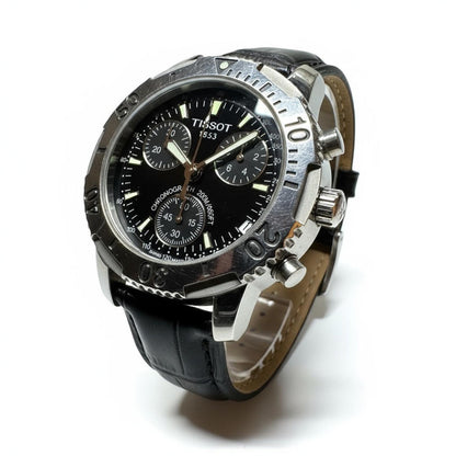 Tissot - Chronograph Men's Watch with Black Leather Strap
