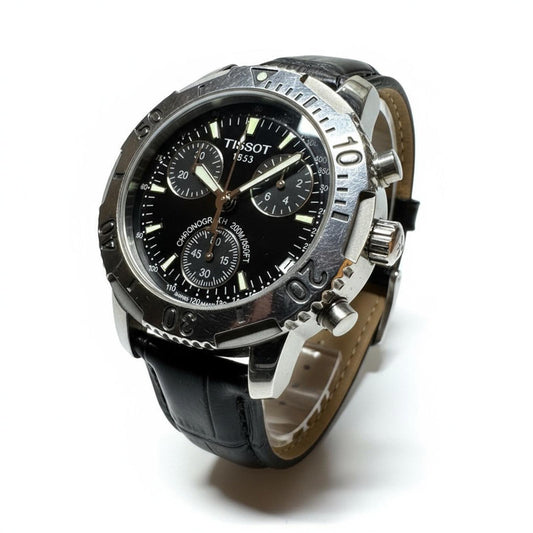 Tissot - Chronograph Men's Watch with Black Leather Strap