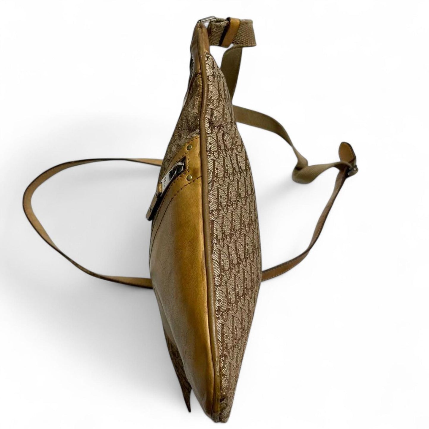 Dior - Vintage Monogram Canvas and Leather Crossbody Bag