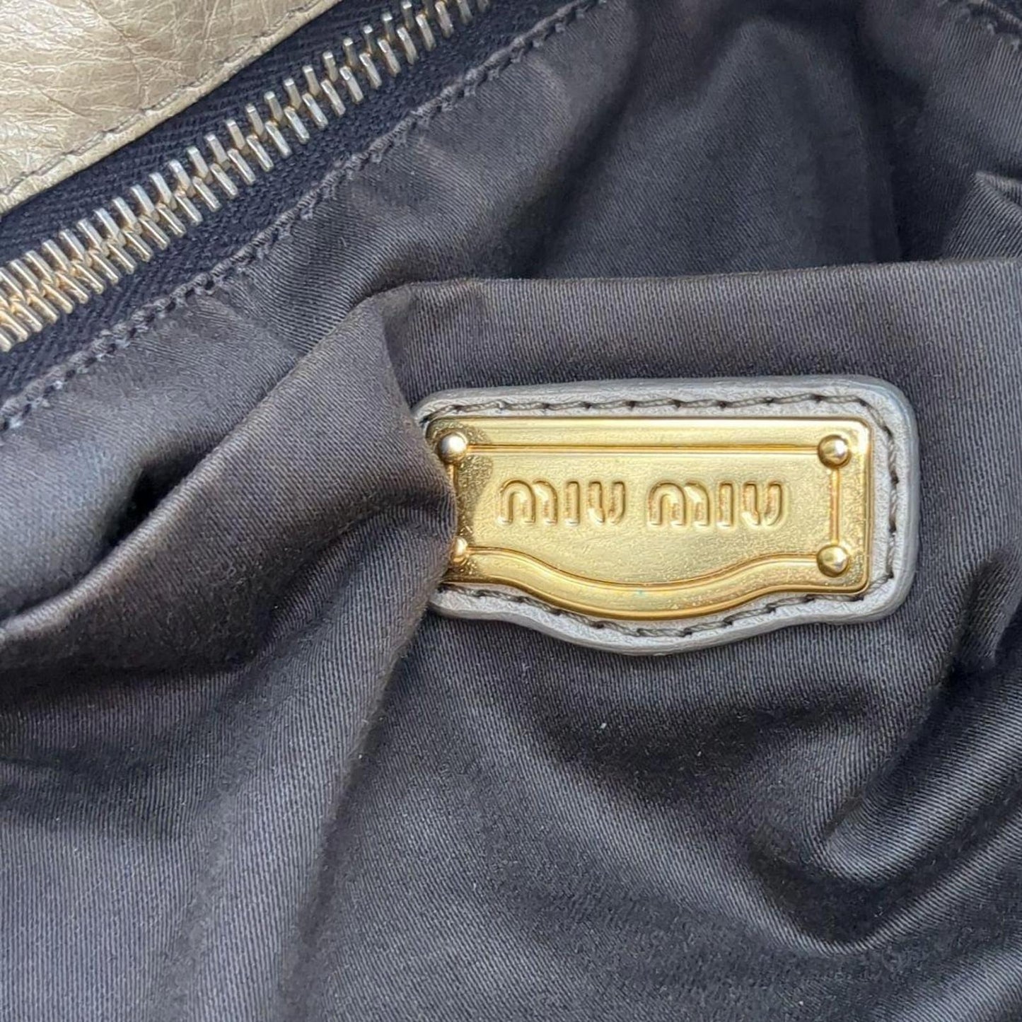 Miu Miu - Gray Leather Satchel Handbag