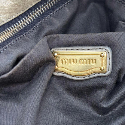Miu Miu - Gray Leather Satchel Handbag