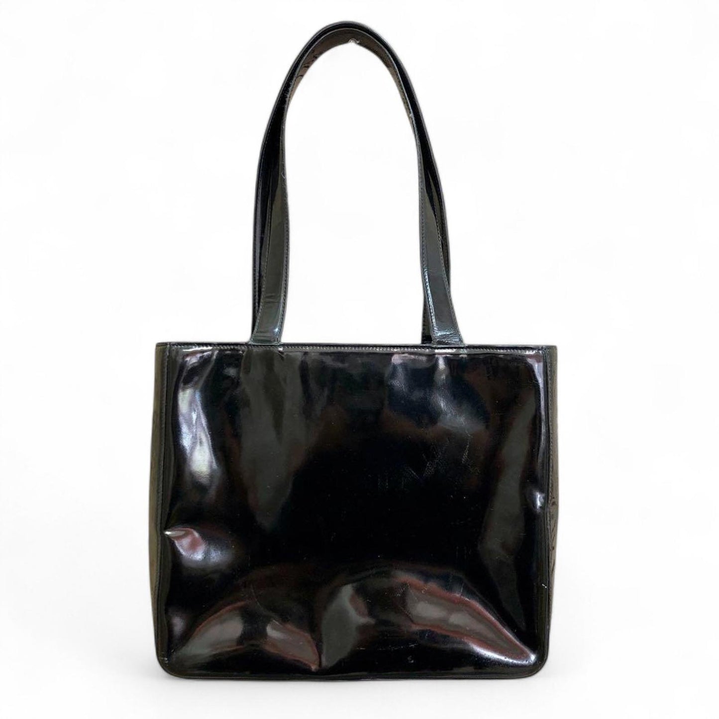 Chanel - Black Patent Leather Tote Bag