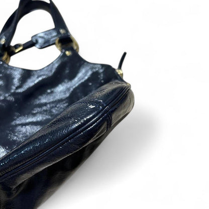 Yves Saint Laurent - Women's Black Patent Leather Shoulder Bag