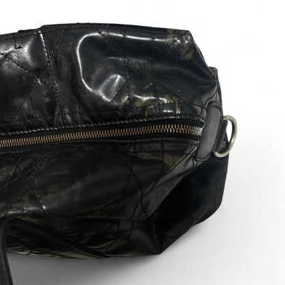 Dior - Black Quilted Leather Handbag Silver 'D' Charm