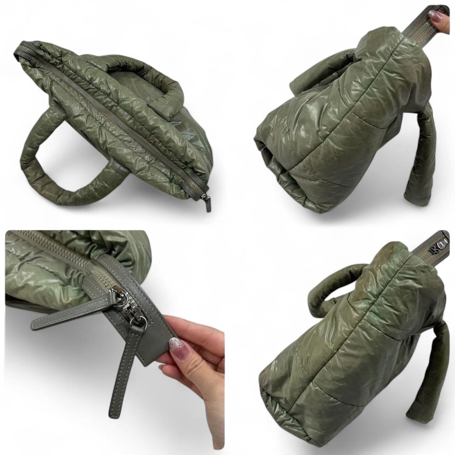 Chanel - Olive Green Puffer Tote Handbag