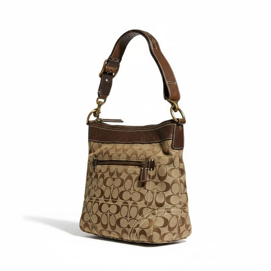 Coach - Signature Canvas Shoulder Bag in Brown