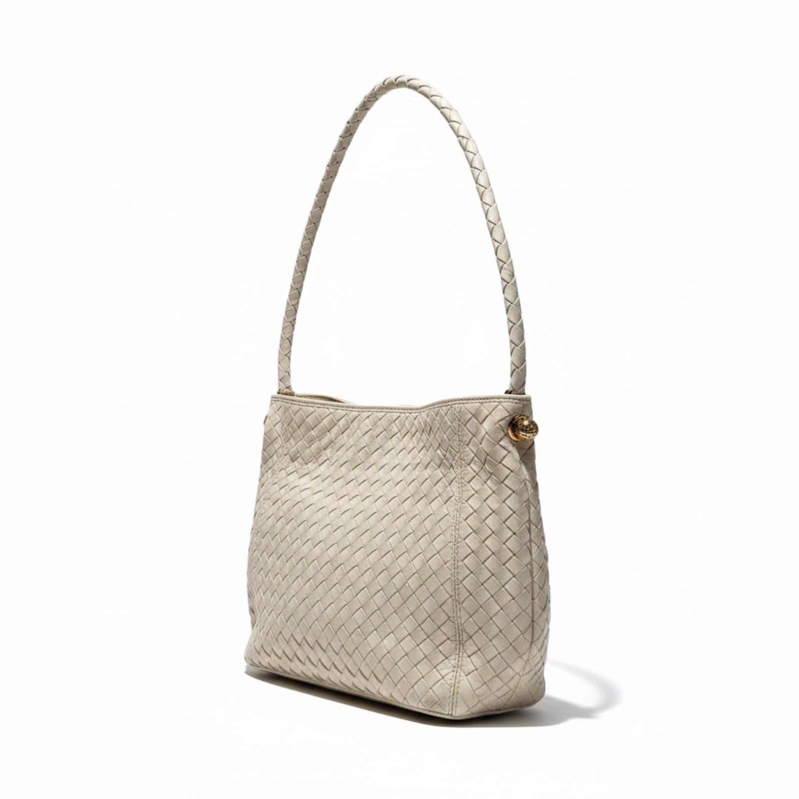 Bottega Veneta - Intrecciato Woven Leather Shoulder Bag in B