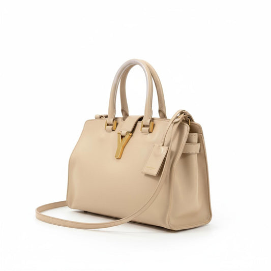 Yves Saint Laurent - Beige Leather Satchel Bag