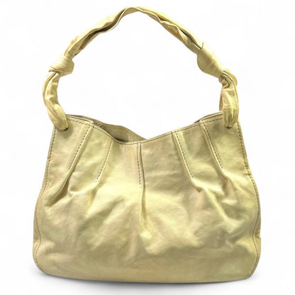 Miu Miu- Beige Leather Handbag with Knotted Handles