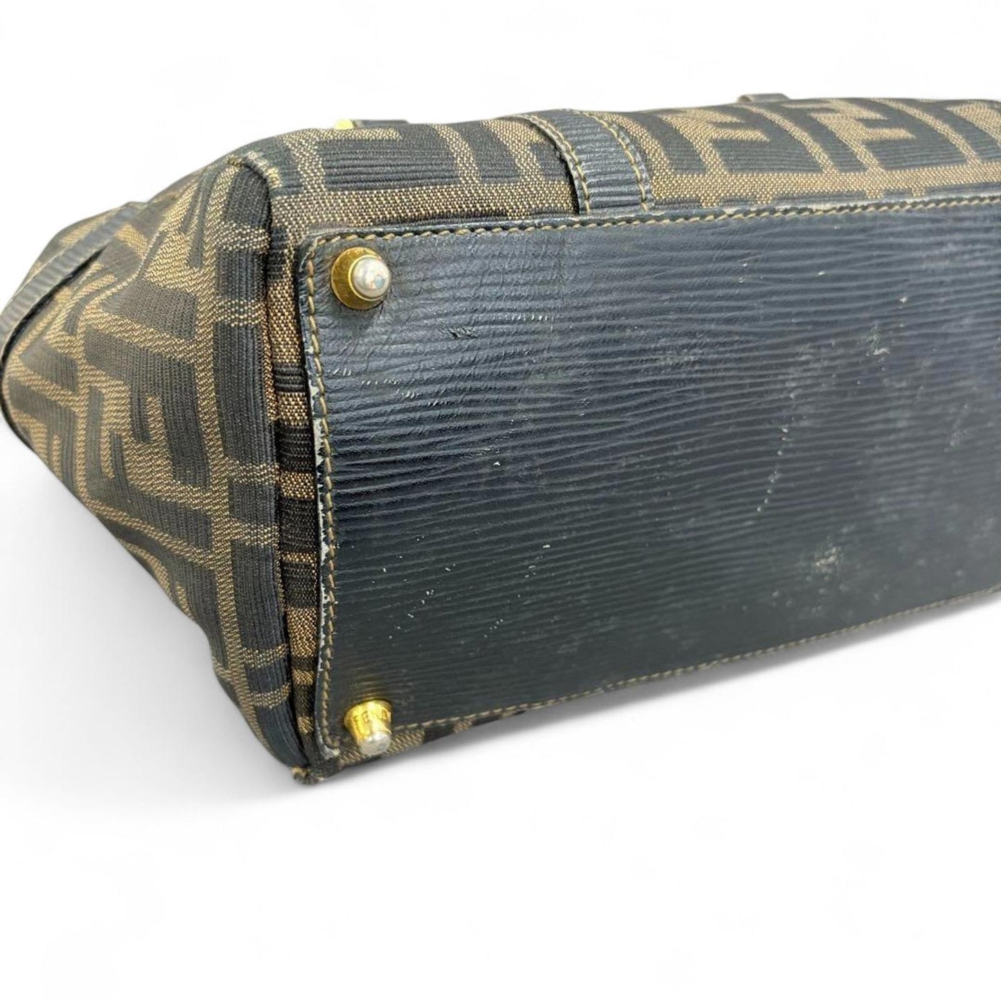 Fendi - Monogram Canvas Handbag with Leather Handles