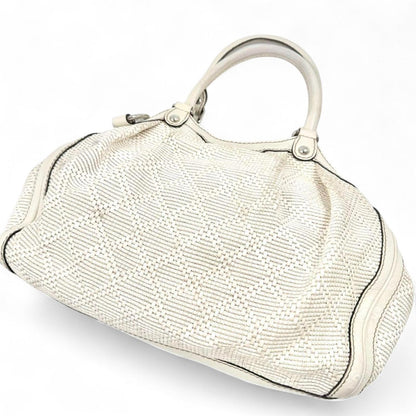 Gucci - White Leather Handbag Signature Logo