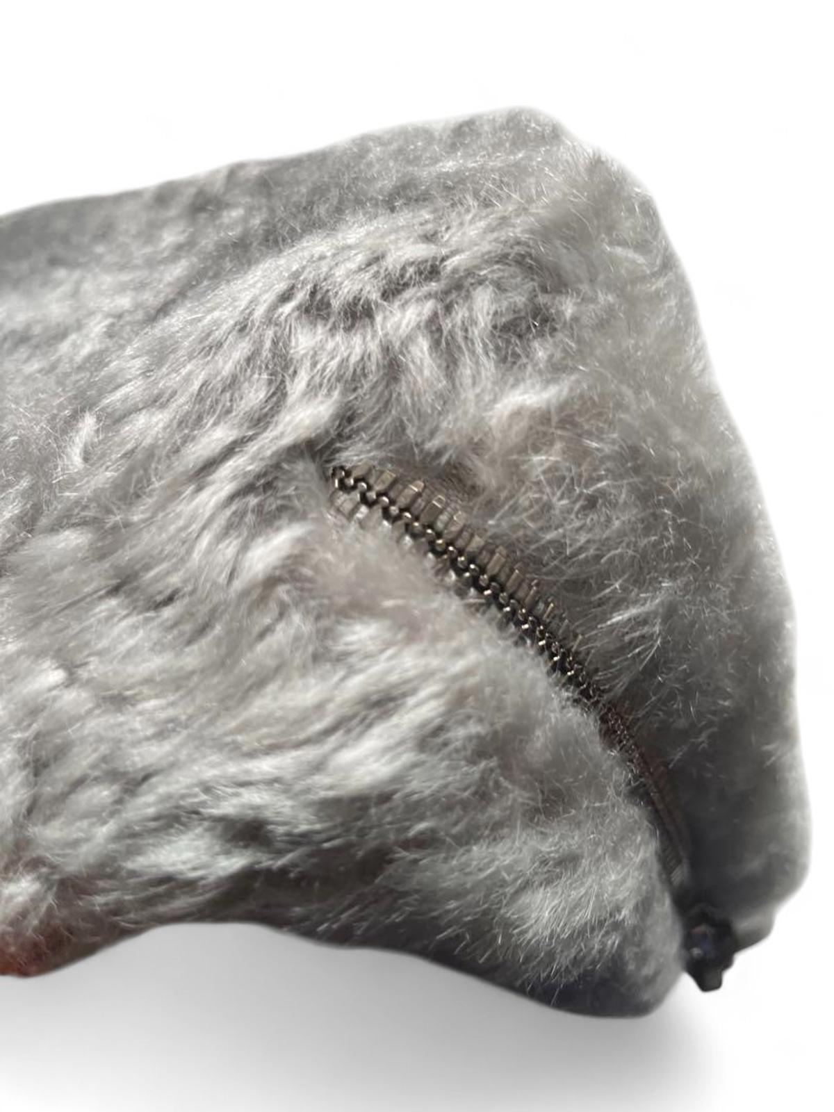 Balenciaga - Grey Shearling Fur Duffel Handbag