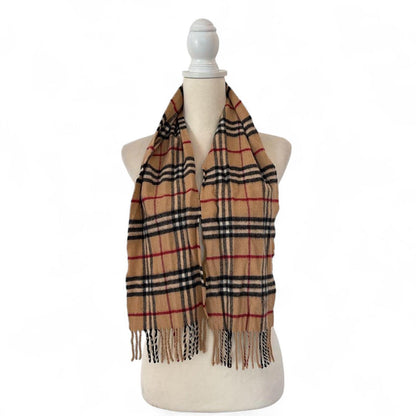 Burberry - Classic Beige Check Cashmere Scarf