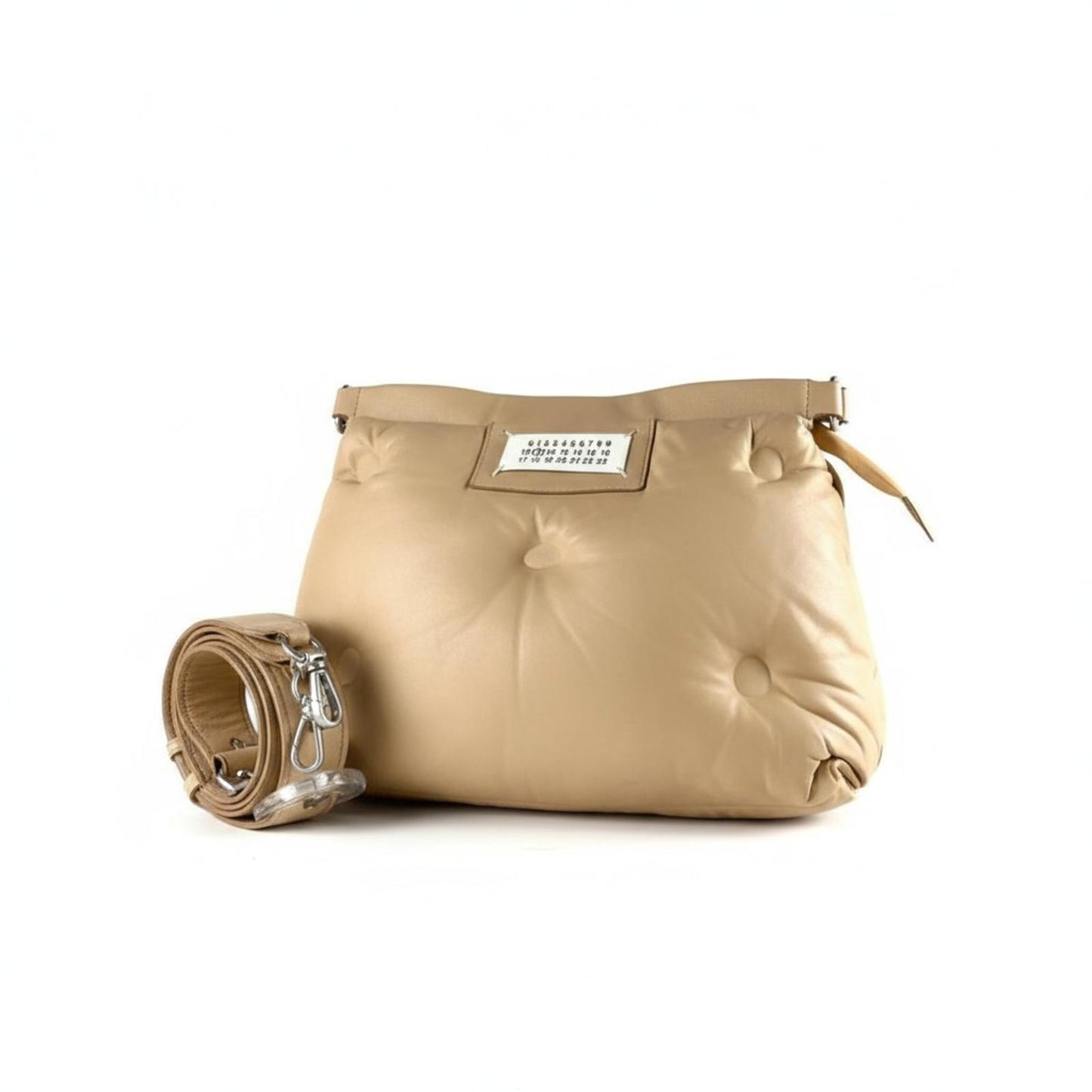 Maison Margiela - Beige Glam Slam 2Way Padded Leather Shoulder Bag