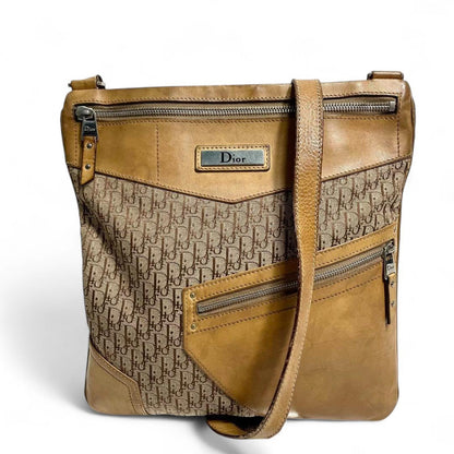 Dior - Vintage Monogram Canvas and Leather Crossbody Bag