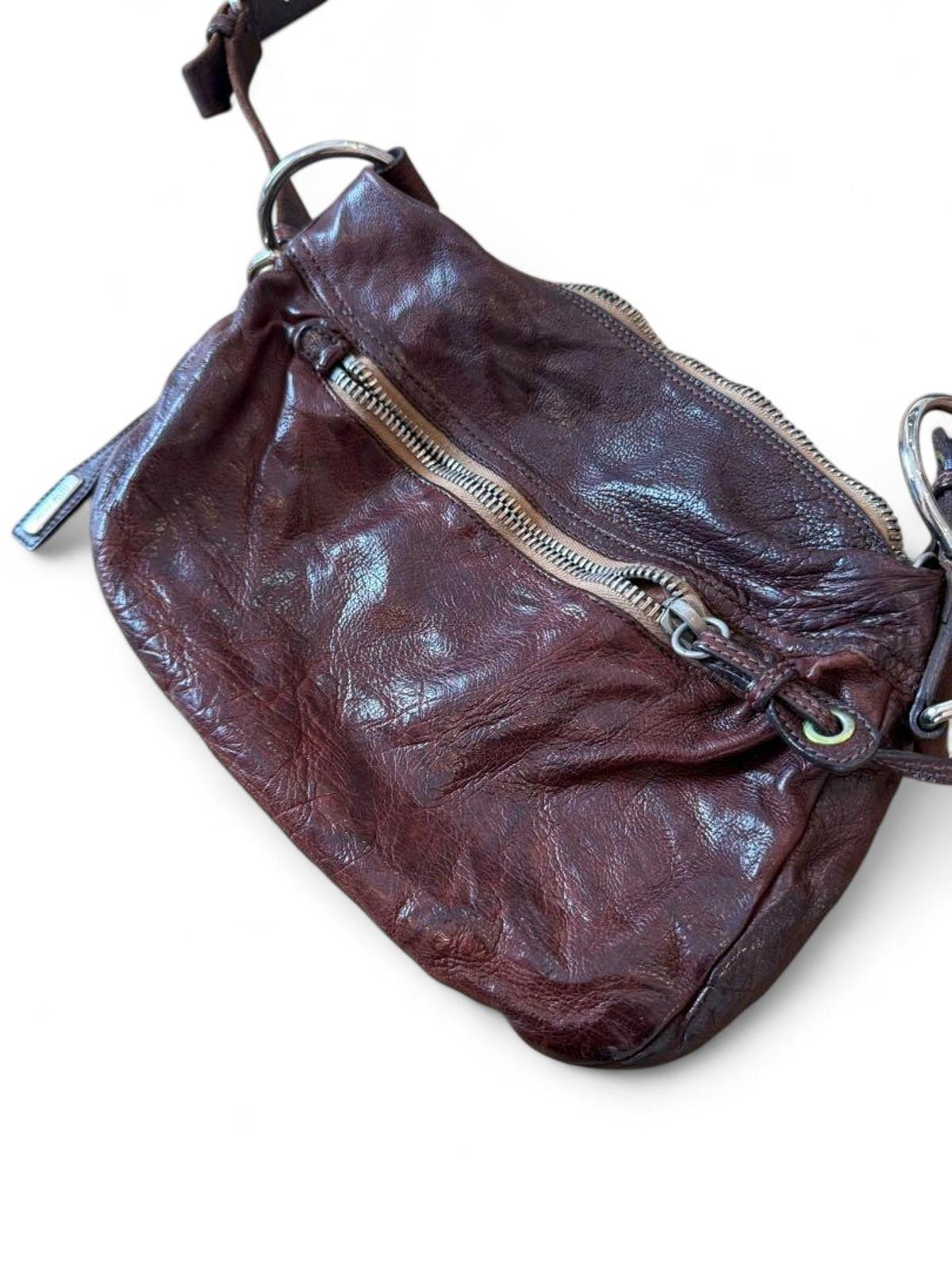 Miu Miu- Brown Leather Women's Shoulder Bag with Butterfly-