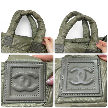 Chanel - Olive Green Puffer Tote Handbag
