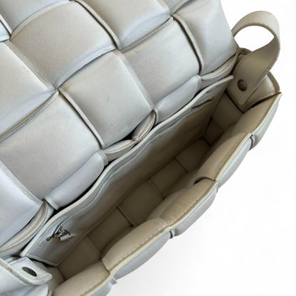 Bottega Veneta - White Woven Leather Shoulder Bag