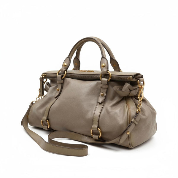 Miu Miu - Gray Leather Satchel Handbag