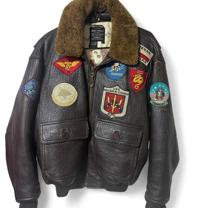 Avirex - U.S. Navy G-1 Leather Flight Jacket with Military P