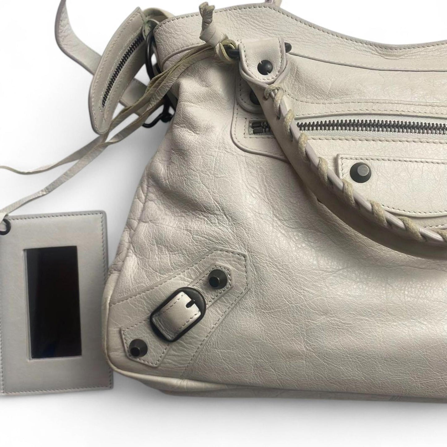 Balenciaga - White City Leather Shoulder Bag