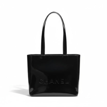 Chanel - Black Patent Leather Tote Bag