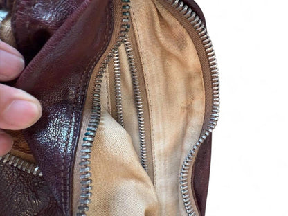 Miu Miu- Brown Leather Women's Shoulder Bag with Butterfly-