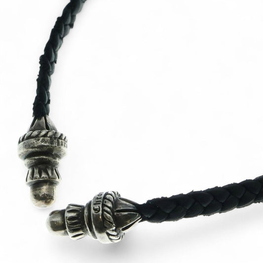 Chrome Hearts - Braided Leather Necklace with Sterling Ends