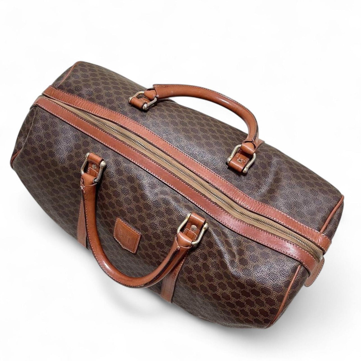 Celine - Vintage Brown Monogram Travel Boston Bag
