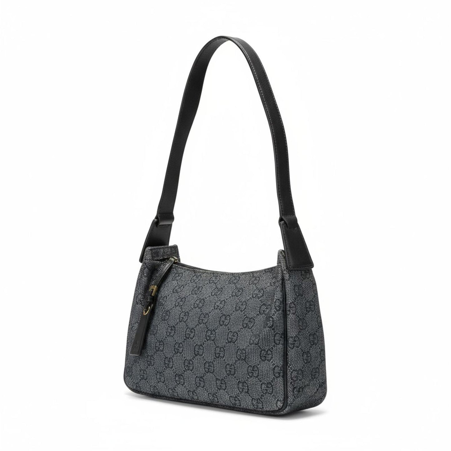 Gucci - Black Monogram Canvas Shoulder Bag