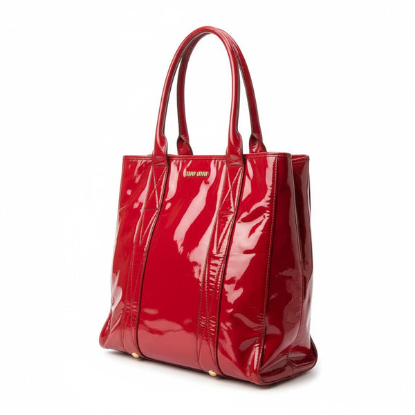 Miu Miu - Red Patent Leather Tote Bag