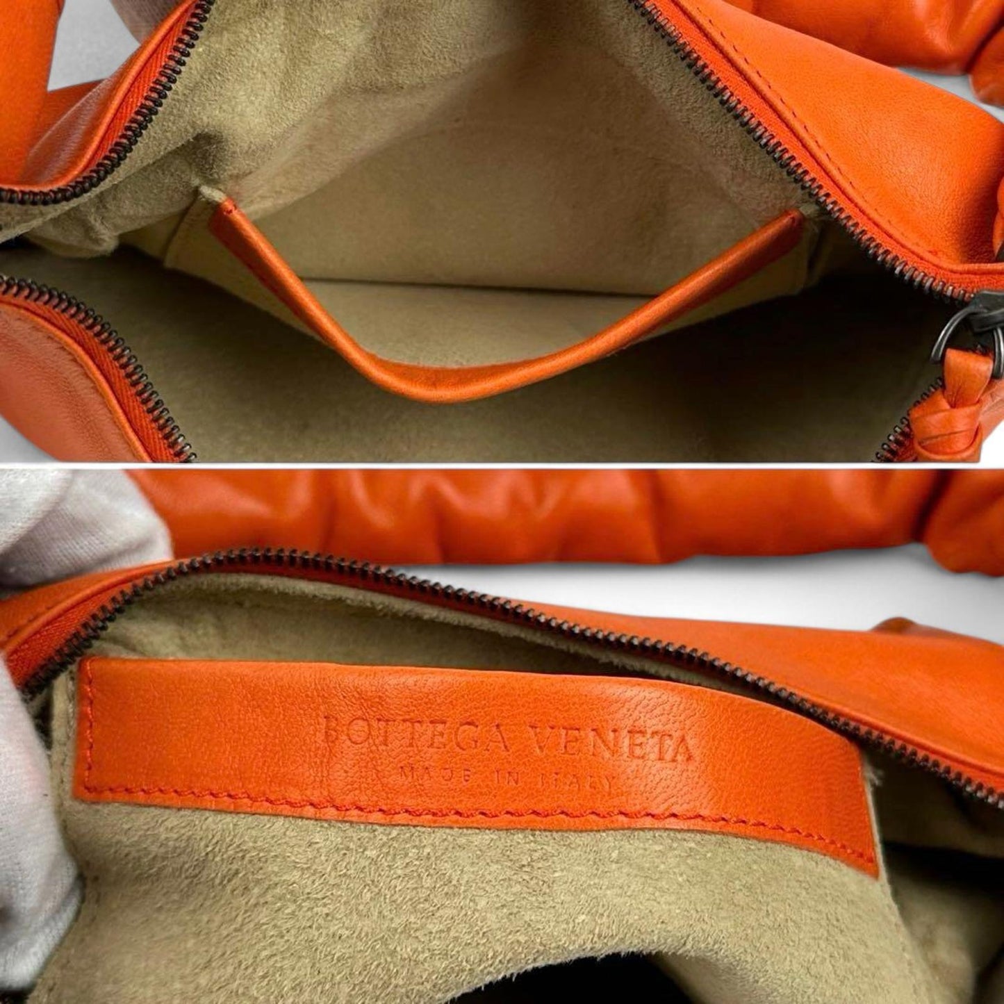 Bottega Veneta - Intrecciato Orange Leather Shoulder Bag