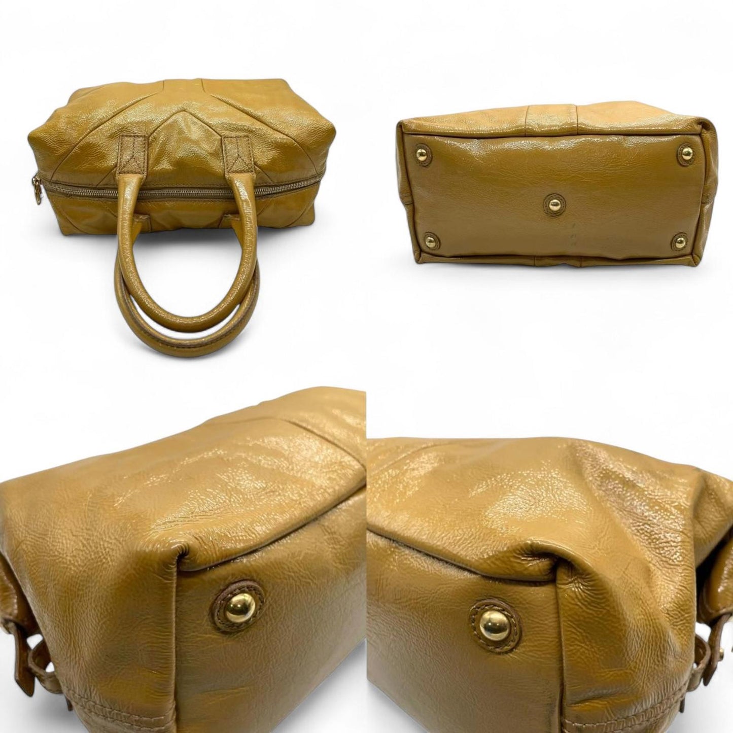 Saint Laurent - Mustard Yellow Patent Leather Handbag