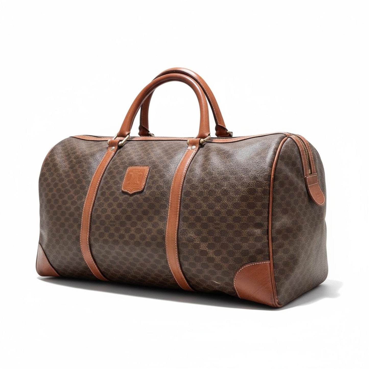 Celine - Vintage Brown Monogram Travel Boston Bag