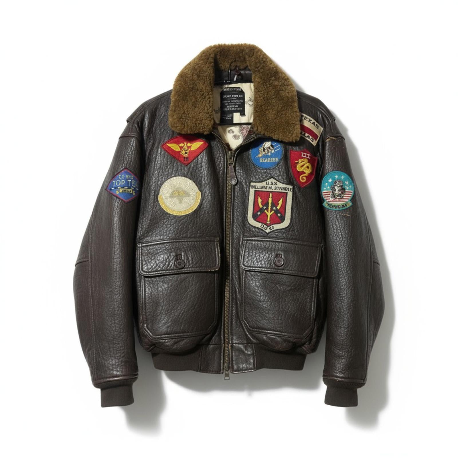 Avirex - U.S. Navy G-1 Leather Flight Jacket with Military P