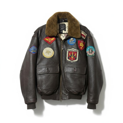 Avirex - U.S. Navy G-1 Leather Flight Jacket with Military P