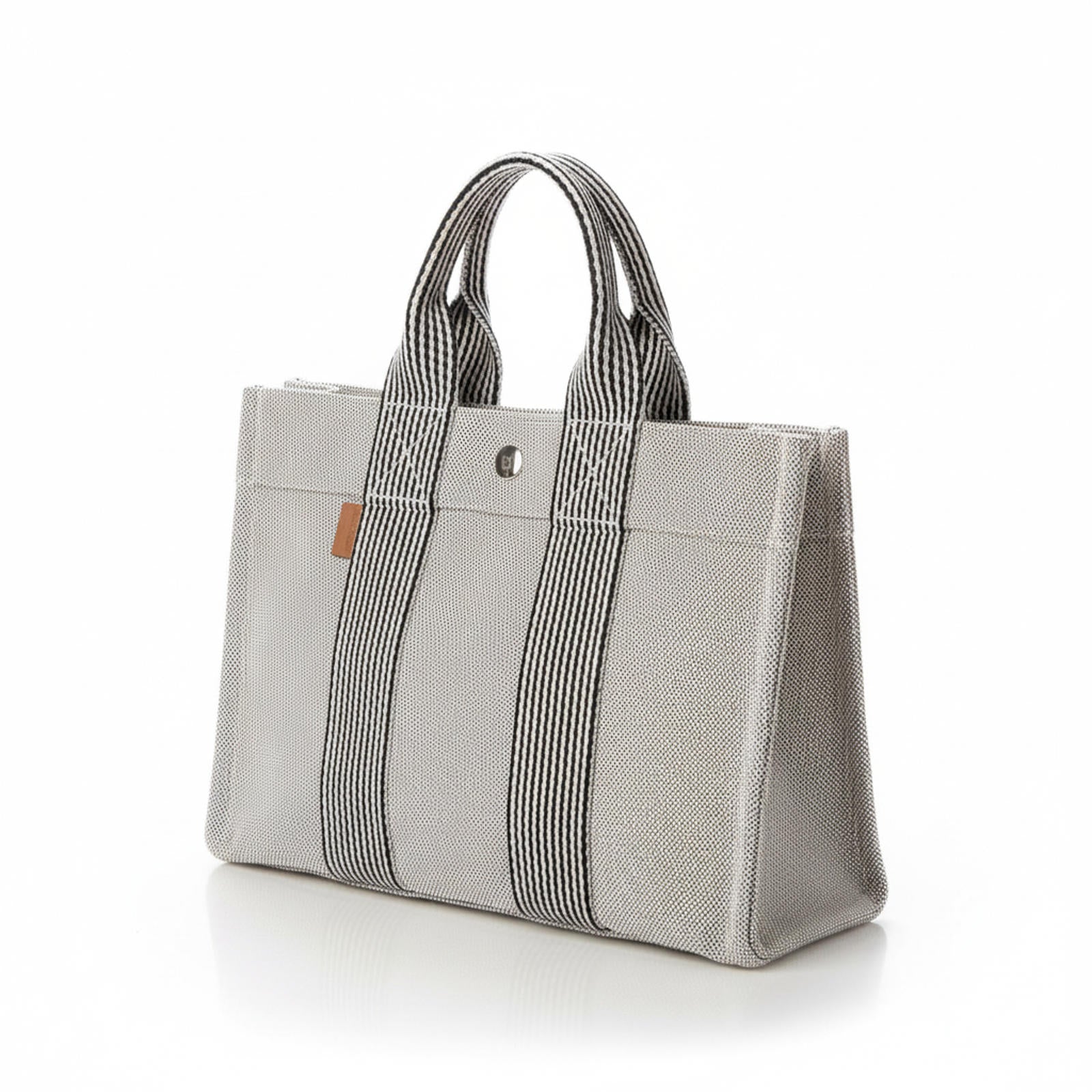Hermés - Gray Canvas Tote Bag