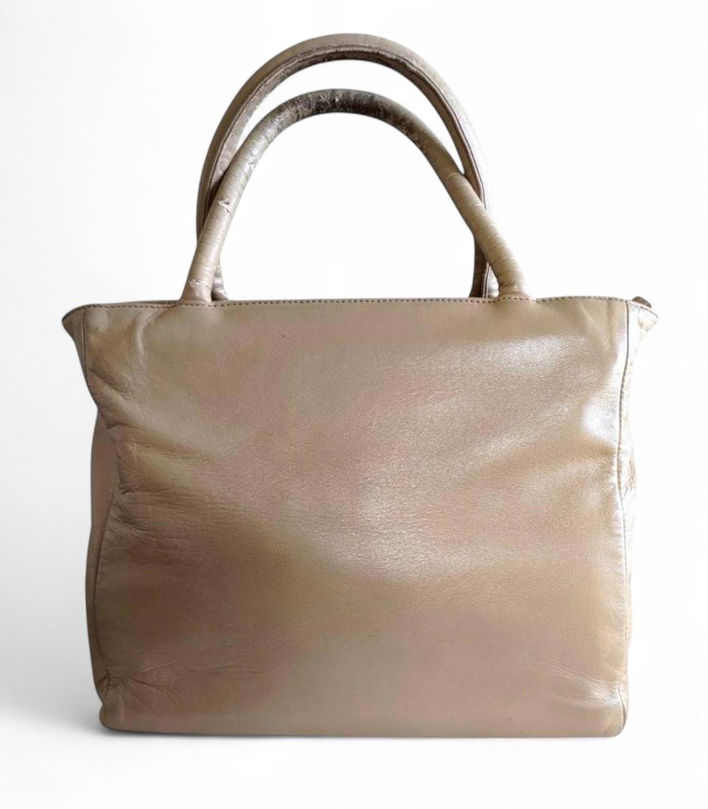 Prada - Beige Leather Tote Bag