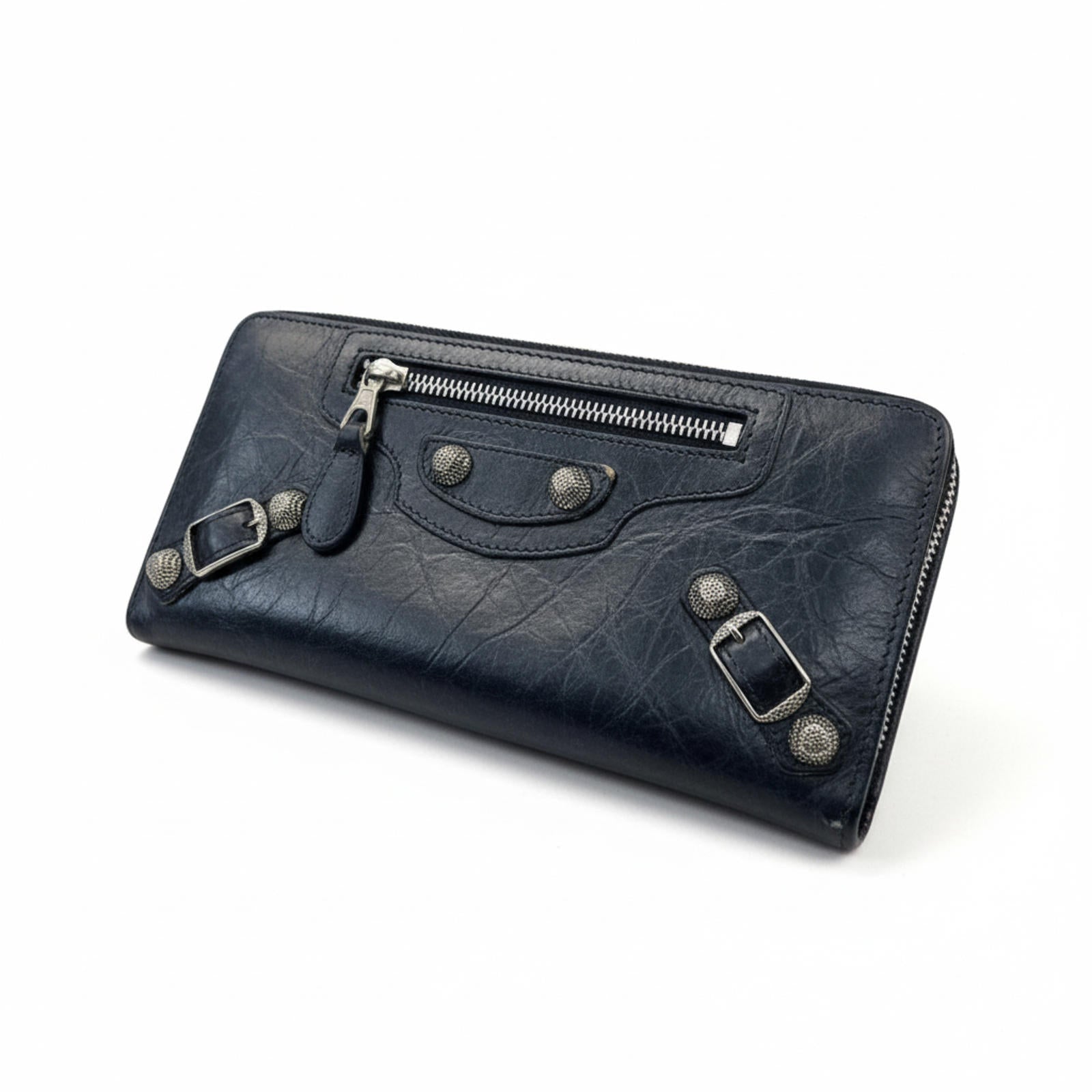 Balenciaga - Black Leather Zip Wallet