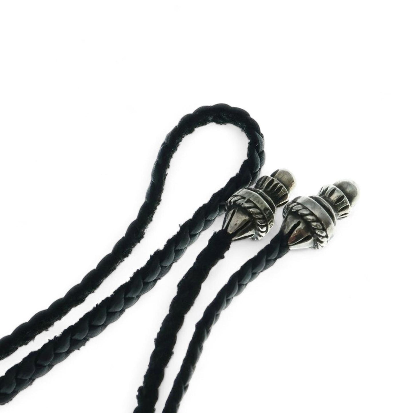 Chrome Hearts - Braided Leather Necklace with Sterling Ends