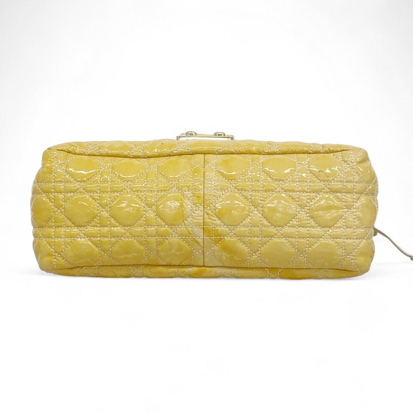 Dior - Yellow Quilted Patent Leather Shoulder Bag