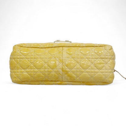 Dior - Yellow Quilted Patent Leather Shoulder Bag