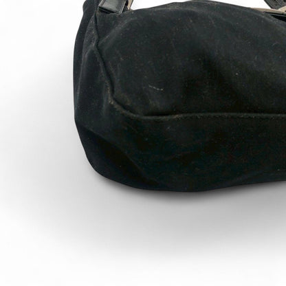 Fendi - Black Shoulder Bag Silver Buckle Detail