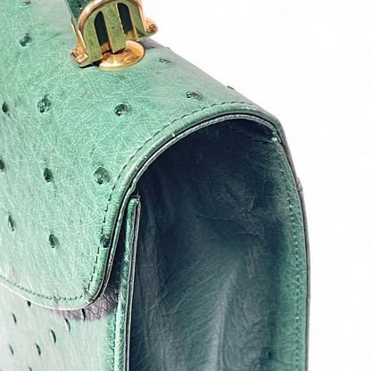 Maurice Lacroix - Green Ostrich Leather Structured Handbag