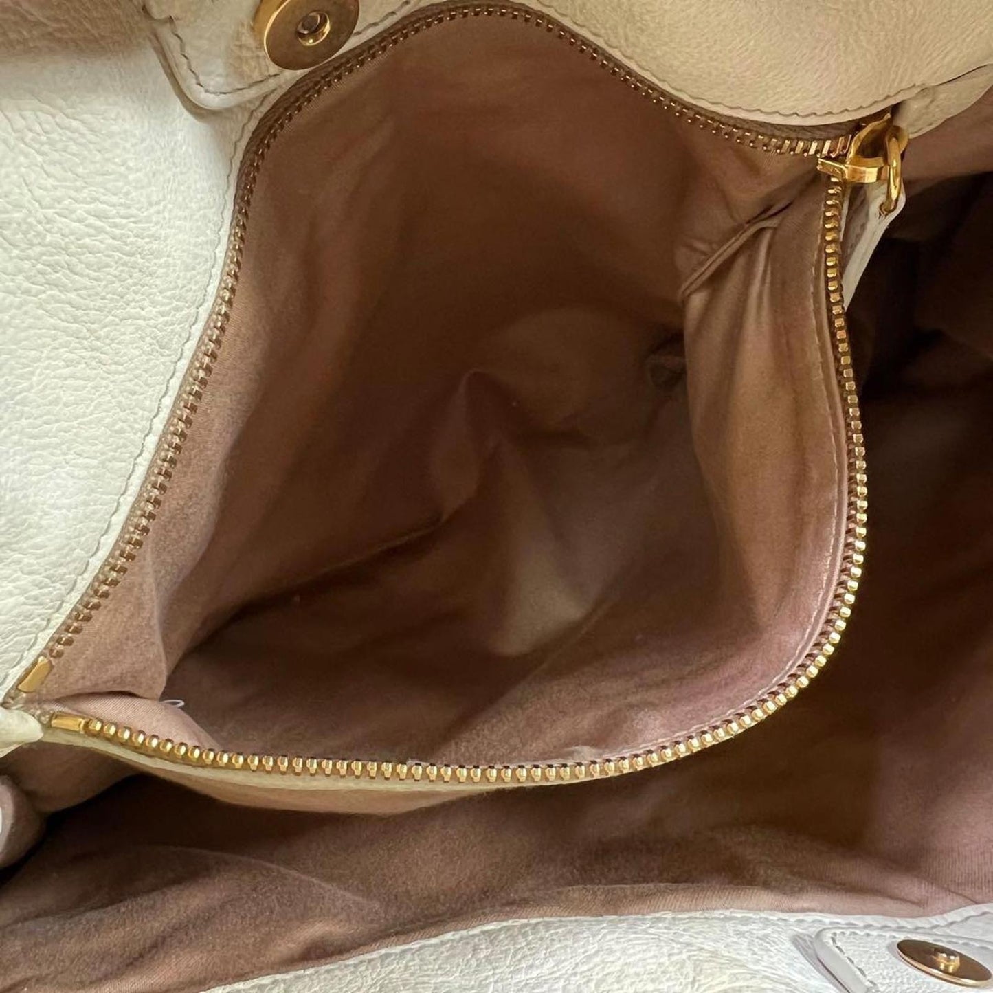 Miu Miu- Beige Leather Handbag with Knotted Handles