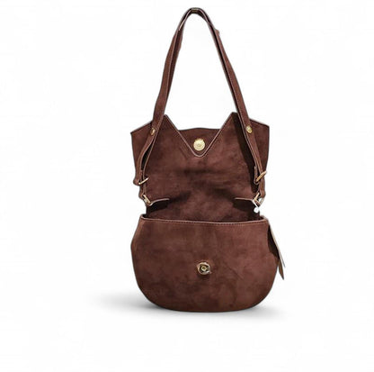 Vivienne Westwood - Brown Suede Shoulder Bag with Orb Logo