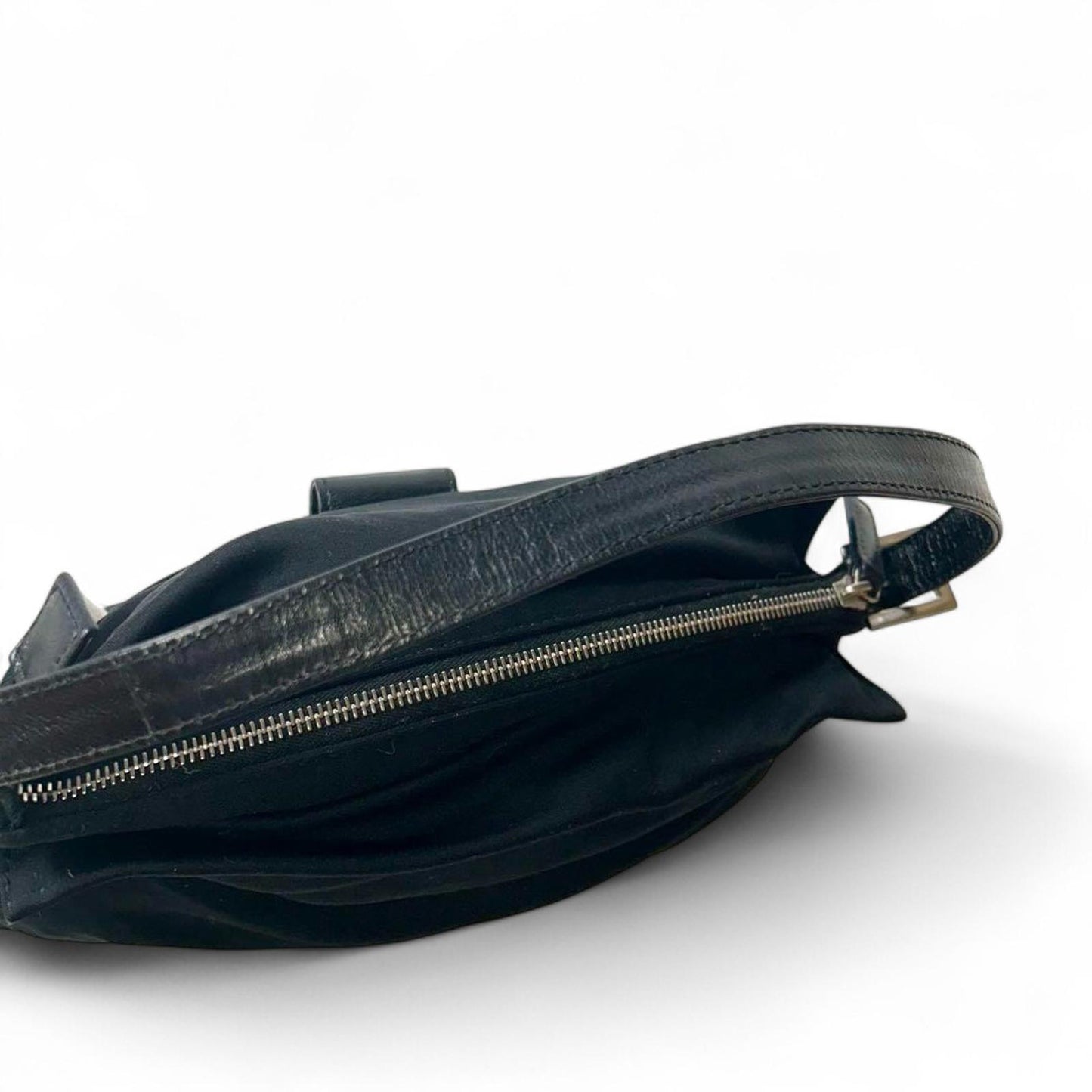 Fendi - Women's Black Shoulder Bag with Silver Buckle