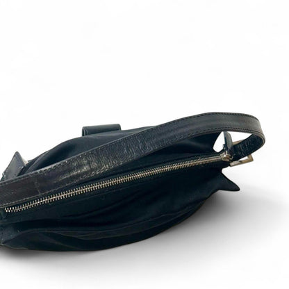 Fendi - Women's Black Shoulder Bag with Silver Buckle